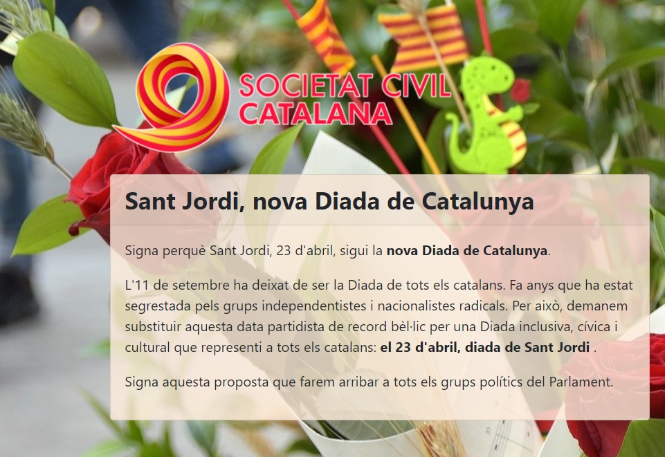 Signa perquè Sant Jordi sigui la nova Diada de Catalunya