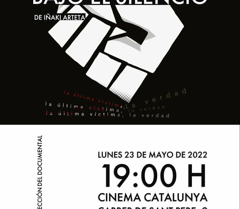 SCC y Tolerancia presentan esta tarde en Terrassa «Bajo el silencio», de Iñaki Arteta, entre amenazas de boicot