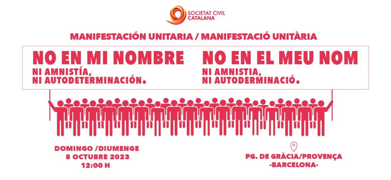 NoEnMiNombre - Sociedad Civil Catalana convoca una manifestación contra la amnistía en Barcelona+HD BANNER-WEB-8-OCTUBRE-V2-1280x590